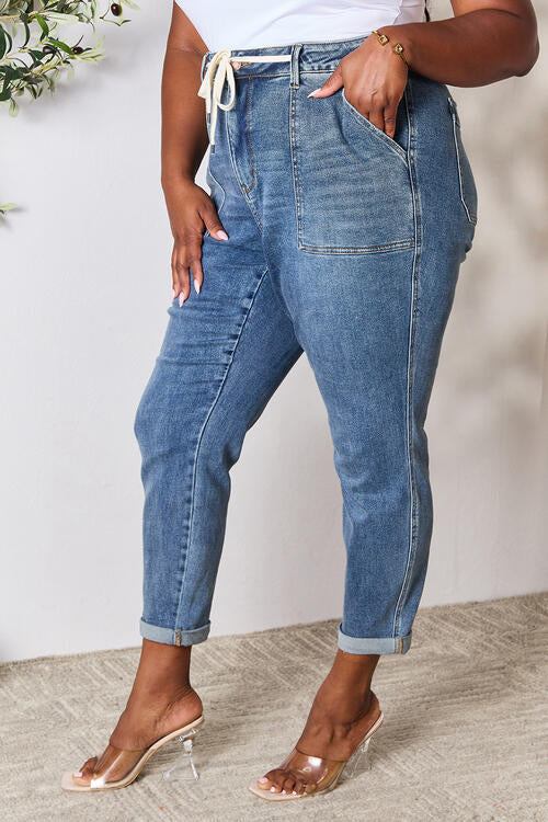 Judy Blue High Waist Drawstring Denim Jeans