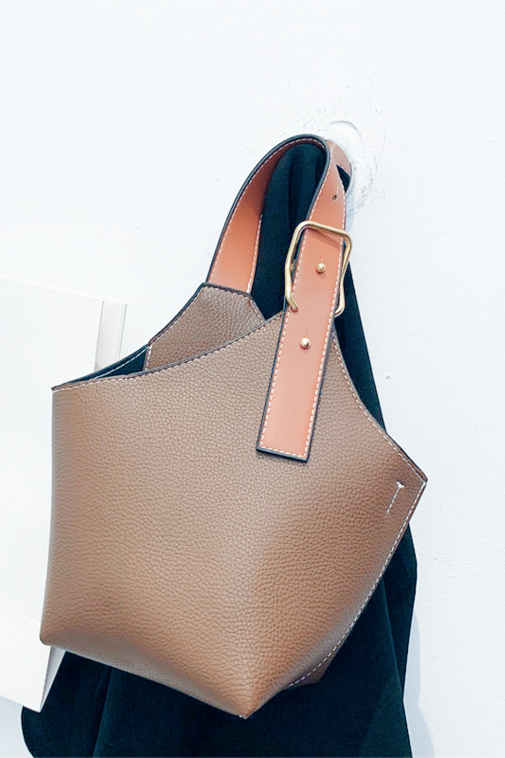 Fashion Vegan Leather Bucket Bag